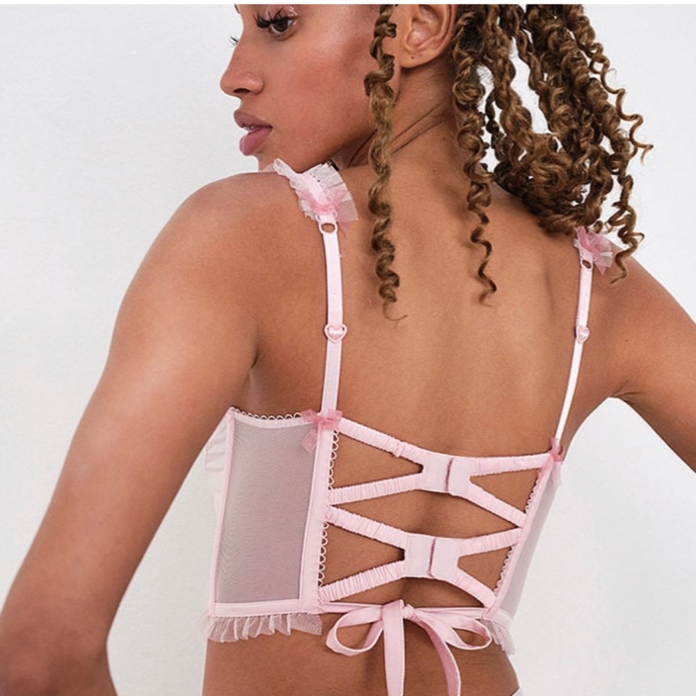 🚫SOLD🚫 NWT For Love & Lemons 🍋 Lavender/Pink Heart Bustier - Picture 6 of 10